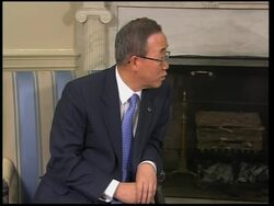 President Bush holds talks with UN chief Ban News Clip