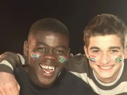 South African fans together - HD &amp; PAL Stock Footage