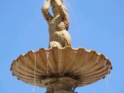 CU TU Figure of Triton on Top of the Residenzbrunnen on the Residenzplatz in Salzburg - Motion Controlled Shot. Stock Footage