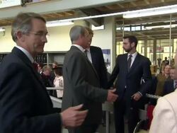 Prince Harry looking at ski slope simulator News Clip