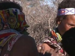 Ju hoansi San Bushmen of Nyae Nyae, Namibia Stock Footage