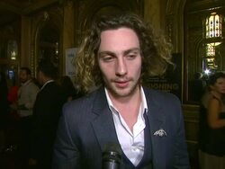 INTERVIEW: Aaron Taylor-Johnson at Anna Karenina Toronto International Film Festival Premiere on 9/7/12 in Toronto, Canada. Stock Footage