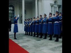 SYND 18 11 76 LEONID BREZHNEV AND JOSIP TITO EXCHANGE COPIES OF TREATY News Clip