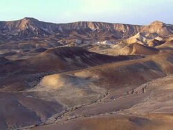 AERIAL CU TS View of desert / Sourn Judea Desert, Israel  Stock Footage