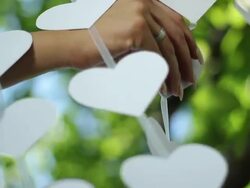 bride preparing decoration Stock Footage