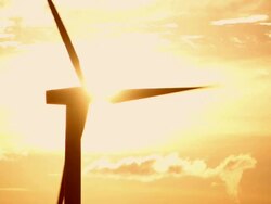 Wind Turbine At Sunrise Stock Footage