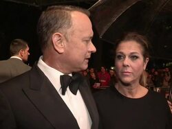 INTERVIEW - Tom Hanks on his type 2 Diabetes at Opening Ceremony - 'Captain Phillips' Red Carpet at Odeon Leicester Square on October 9, 2013 in London, England. Stock Footage