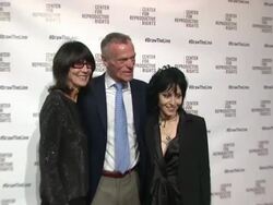 Dennis Hill Cooper, Joan Jett (right), and guest at Center for Reproductive Rights 2013 Gala Jazz at Lincoln Center Stock Footage