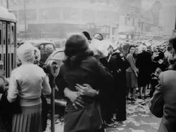 Crowds Celebrating VJ Day in Seattle Stock Footage