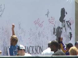 Michael Jackson Tribute At Jackson Family Home Stock Footage