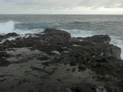 North Shore Hawaii Waves on Lava Rock Stock Footage