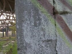MS POV Graffiti on abandoned building / Brandenburg, Germany Stock Footage