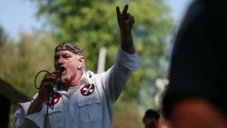 Ku Klux Klan rally in Madison, Indiana Stock Footage