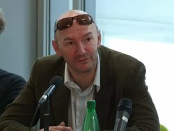 INTERVIEW: Jonathan Teplitzky, Andy Paterson, Bill Curbishley on not offending the Japanese, sensitivity at The Railway Man Press Conference on April 27, 2012 in Edinburgh, Scotland (Footage by WireImage Video/Getty Images) Stock Footage