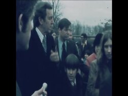 SYND 4-4-72 SENATORS EDMUND MUSKIE, JOHN LINDSAY AND HUBERT HUMPHREY CAMPAIGNING News Clip