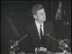 Presidential candidate John F. Kennedy delivers his acceptance speech at the 1960 Democratic National Convention. News Clip