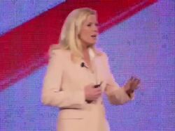 SPEECH - Marni Walden at Verizon Wireless Press Conference Announcing Viva Movil by Jennifer Lopez Stock Footage