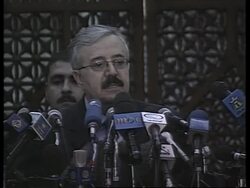 Amr Moussa plus Iraq FM and Palestinian negotiator Nabil Shah at close of Summit News Clip