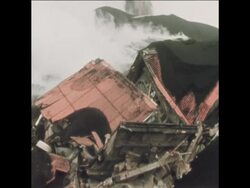 SYND 23-3-73 DEVASTATION AND NEW LAVA FLOW FROM VOLCANO News Clip
