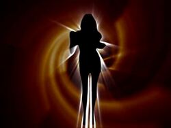 Dancing Girl Sillhouette in Spiral Tunnel Stock Footage
