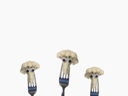 Three Broccoli Faces Stock Footage