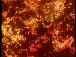 Volcanic lava effects - molten and steamy, pan across Stock Footage