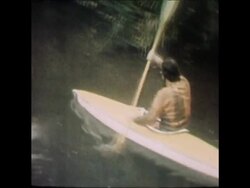 SYND 18 11 76 MAN COMMUTES TO WORK BY CANOE News Clip