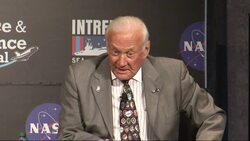 Forty-five years ago Sunday, Apollo 11's Neil Armstrong and Buzz Aldrin became the first humans to set foot on the moon. Speaking at the Intrepid Sea, Air &amp; Space Museum, Aldrin described what he was thinking right before the historic walk. (July 18) News Clip