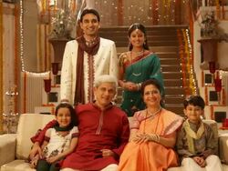 Portrait of a family celebrating diwali festival Stock Footage