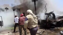 CLEAN : Syria: 12 killed in strike on rebel-held town of Atareb News Clip