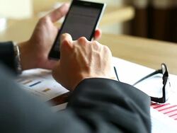 HD:Businessman working by using tablet. Stock Footage