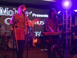 PERFORMANCE: Laura Musten and Kelsey Kopecky at T-Mobile Presents Google Music At Tao - Day 4 in Park City, Utah, on 1/23/2012 (Footage by WireImage Video/Getty Images Entertainment Video) Stock Footage