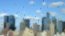 digital data stream symbolizing global business network. financial economy growth concept background Stock Footage