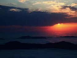 HD: Above Clouds Sunset,Godrays Stock Footage