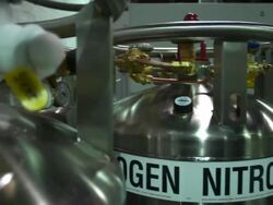 Camera pans left on nitrogen tanks. Stock Footage