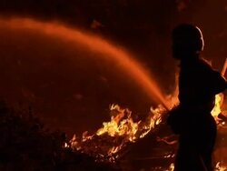 HD: Firefighter At Work Stock Footage