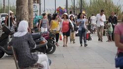 Bustiling shopping area of Beirut News Clip