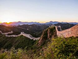 great wall with sunset,time lapse Stock Footage