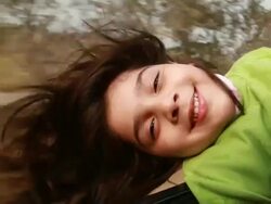 Girl watching from window of a car  Stock Footage