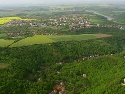 WS AERIAL View approach to capitol of city / Prague, Czech Republic Stock Footage