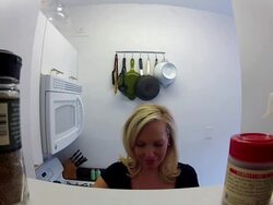 MS Pregnant woman taking her pre natal vitamins from cupboard / Sunnyside, Queens, New York, United States Stock Footage