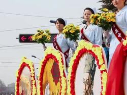 MS TS Traditional festive folk celebration or carnival during chinese spring festival  AUDIO  / xi'an, shaanxi, china Stock Footage