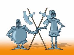 Two Knight (dolly cam) Stock Footage