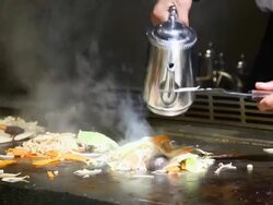 Chef cooking Japanese Fried Vegetable Stock Footage