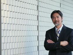 MS PAN Portrait of serious businessman in front of modern building / Richmond, Virginia, United States Stock Footage