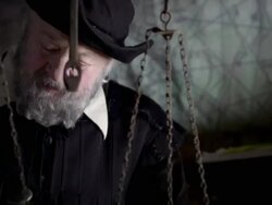 Nostradamus pours something into a mortar and pestle. Stock Footage