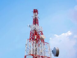 telecommunication Tower and Cloudscape Time-lpase for tele-communication background Stock Footage