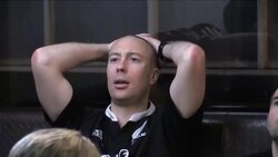 CLEAN : RugbyU New Zealand fans celebrate the All Blacks semi final win News Clip