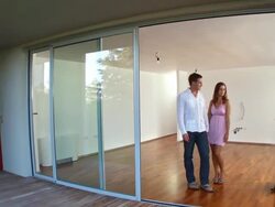 HD STEADYCAM: Real Estate Agent Showing New Home Stock Footage