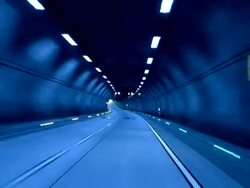 Tunnel exit (blue) Stock Footage